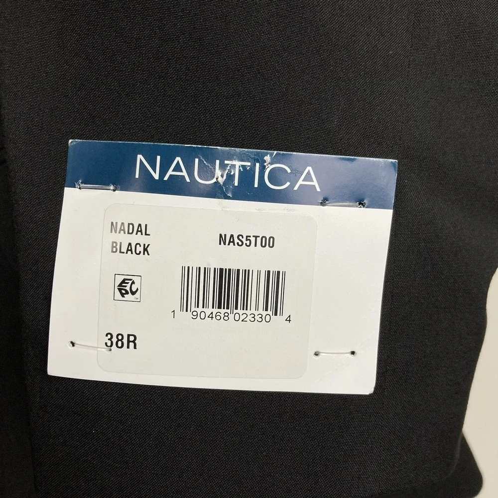 Nautica Mens Modern fit Tuxedo Jacket 38R No Pants Black Stretch